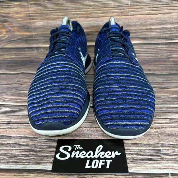 Nike Roshe Two Flyknit Navy White Flyknit Athletic Running Shoes Women's 8.5 - Picture 2 of 8